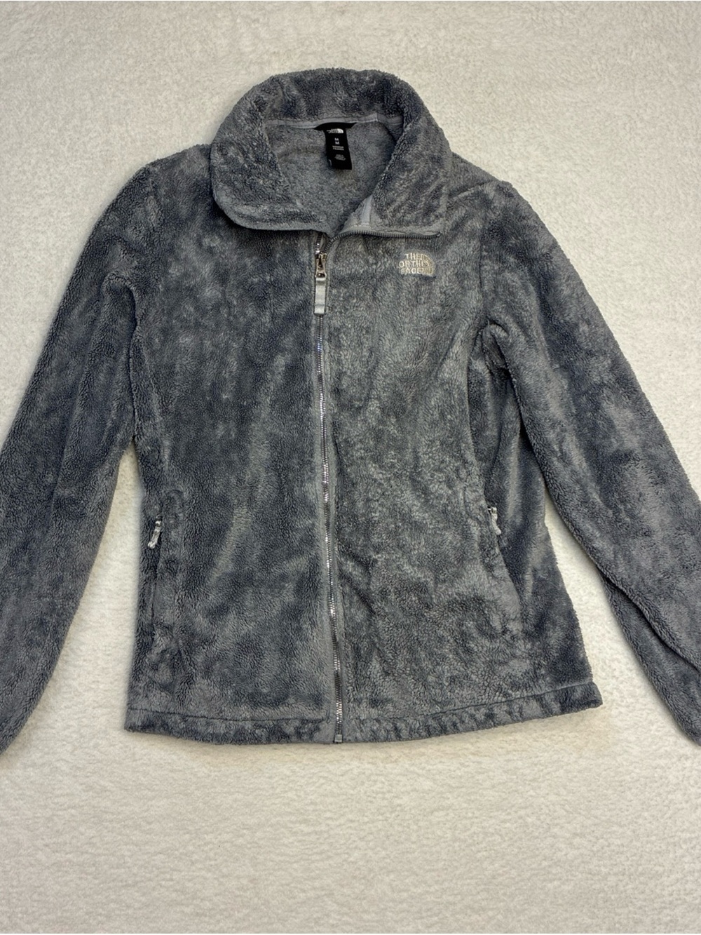 The North Face Osito Women's Plush Gray Full-Zip Teddy Jacket